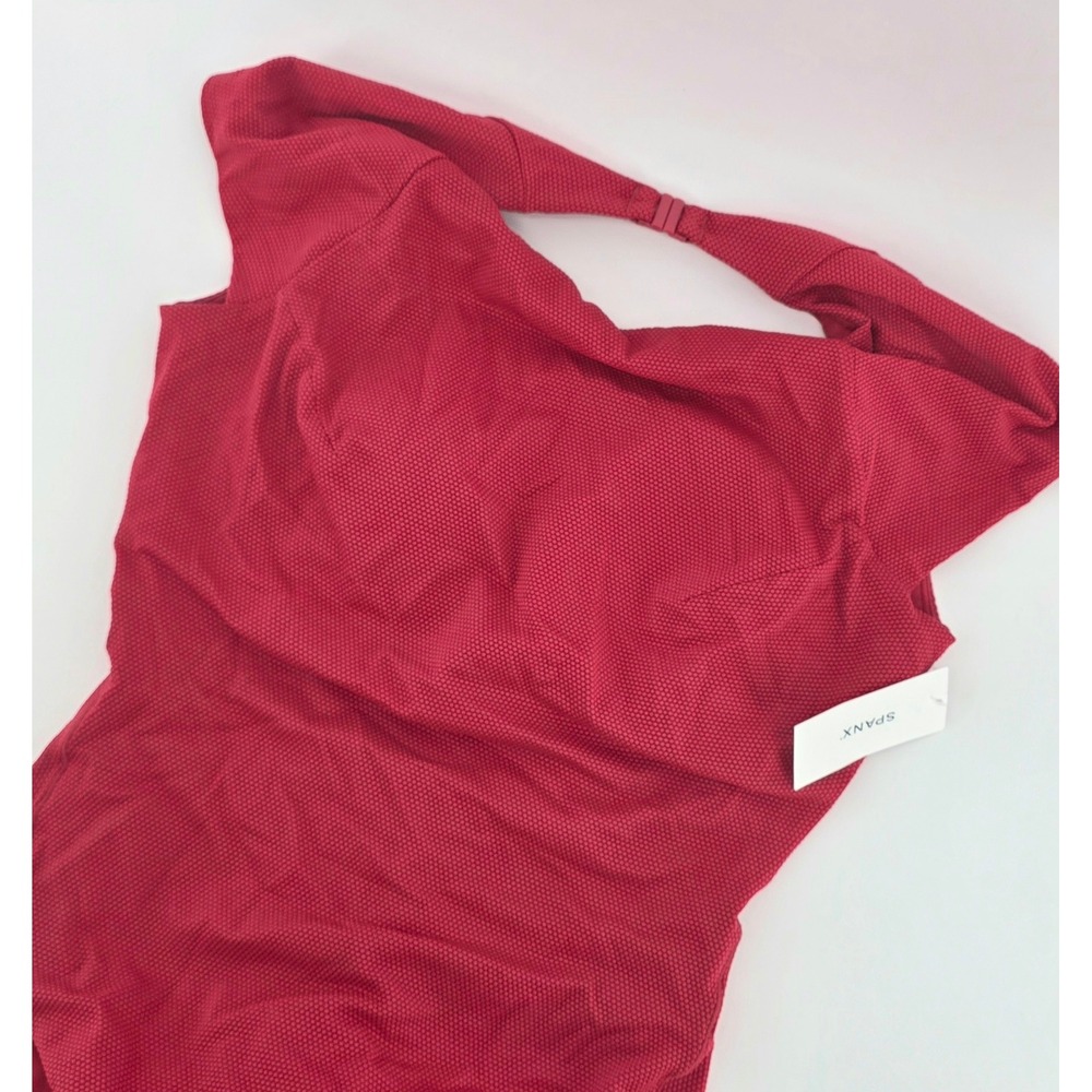 Spanx Shaping Hi-Neck SS One Piece Swimsuit Size Medium Women's Red NWT